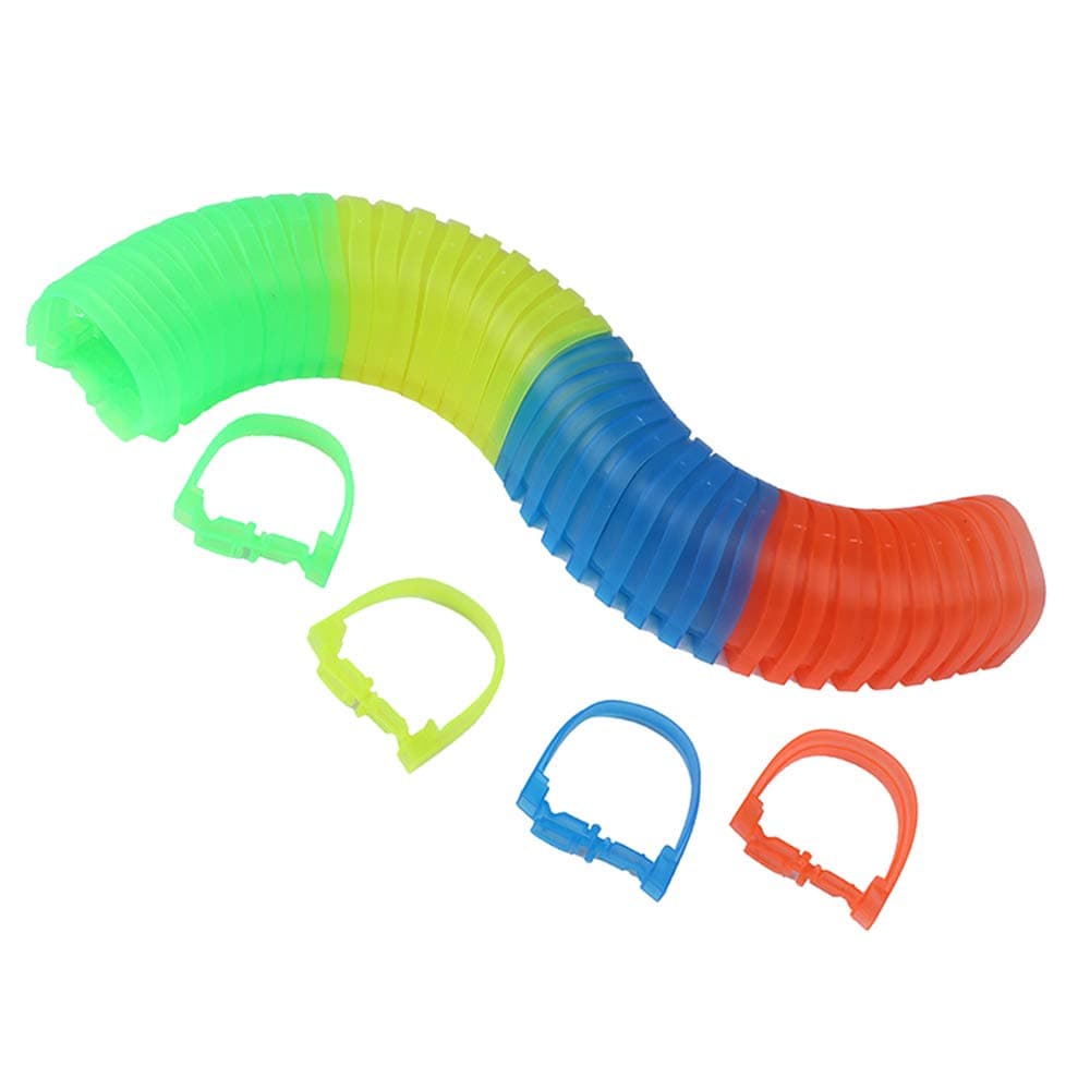 Racing Track Accessory Tunnel Replacement Only, DIY Bend Flexible Race Track Toy Play Set Accessories for Boys (Mix Color 12pcs Rails)