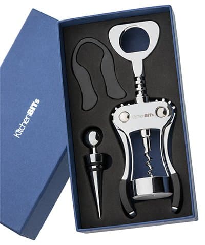 Kitchenbits Luxury Corkscrew and Stopper set - Corkscrew - Stopper - Foil cutter - Beer opener - Gift Packaging