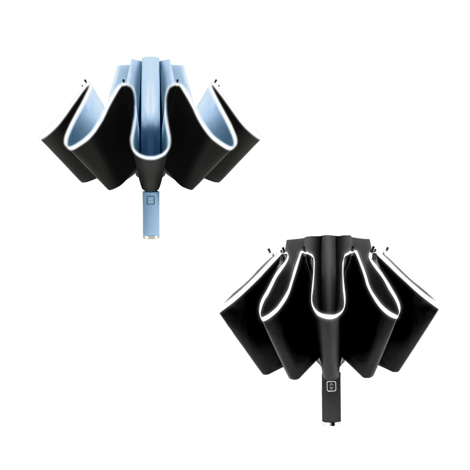 BAODINI Inverted UV Umbrella for Rain and Sun Medium Size UPF 50+ Rverse Compact Umbrella Auto Open Close