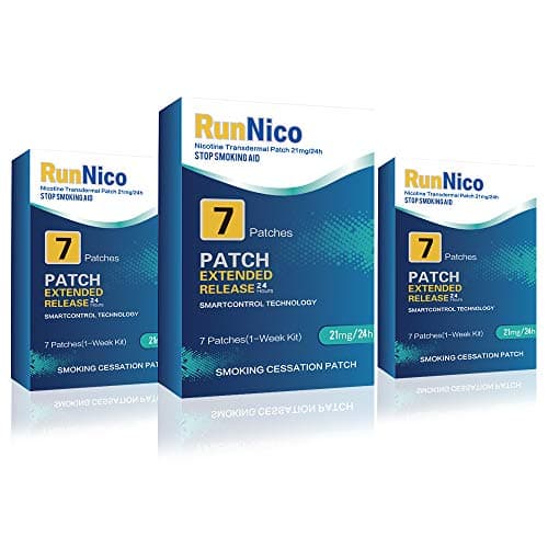 RunNico Nicotine Transdermal Patches Stop Smoking Aid Nicotine System Patch Smoking Cessation 21mg 21 Patches