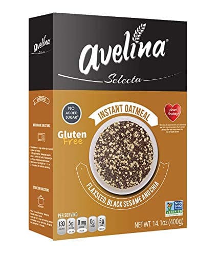 Avelina Selecta Flax Seed, Black Sesame and Chia Fashioned Rolled Oats Instant Oatmeal - 14.1oz (2 Pack).