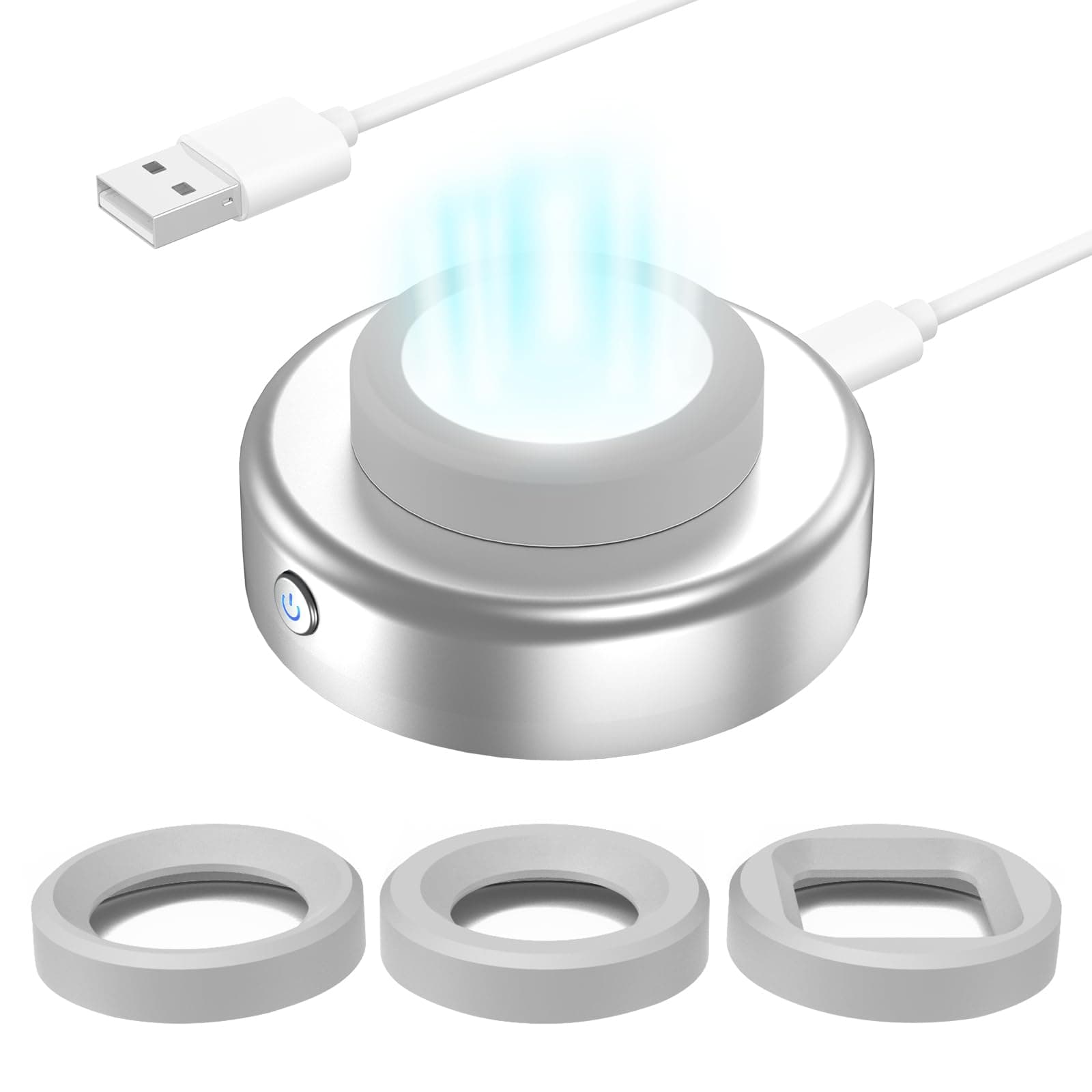 - ECEEN Solar Watch Fast Charger, Led Light Charging Solar Watches with Men, Women & Square 3 Size Caps Compatible Casio G Shock, Tough, Protrek, Seiko, Citizen, Garmin, Timex, Bering, FANMIS