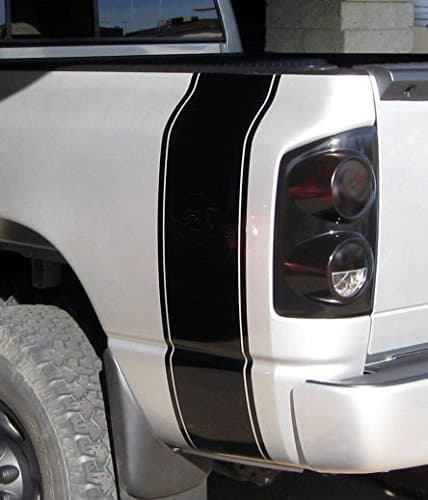 INCreation Company Compatible with Any Truck Rear Bed Side Plain Stripes Decals, Black Vinyl Stickers, Racing Custom auto Graphics Colorado Ranger Titan Chevy Frontier Frontline