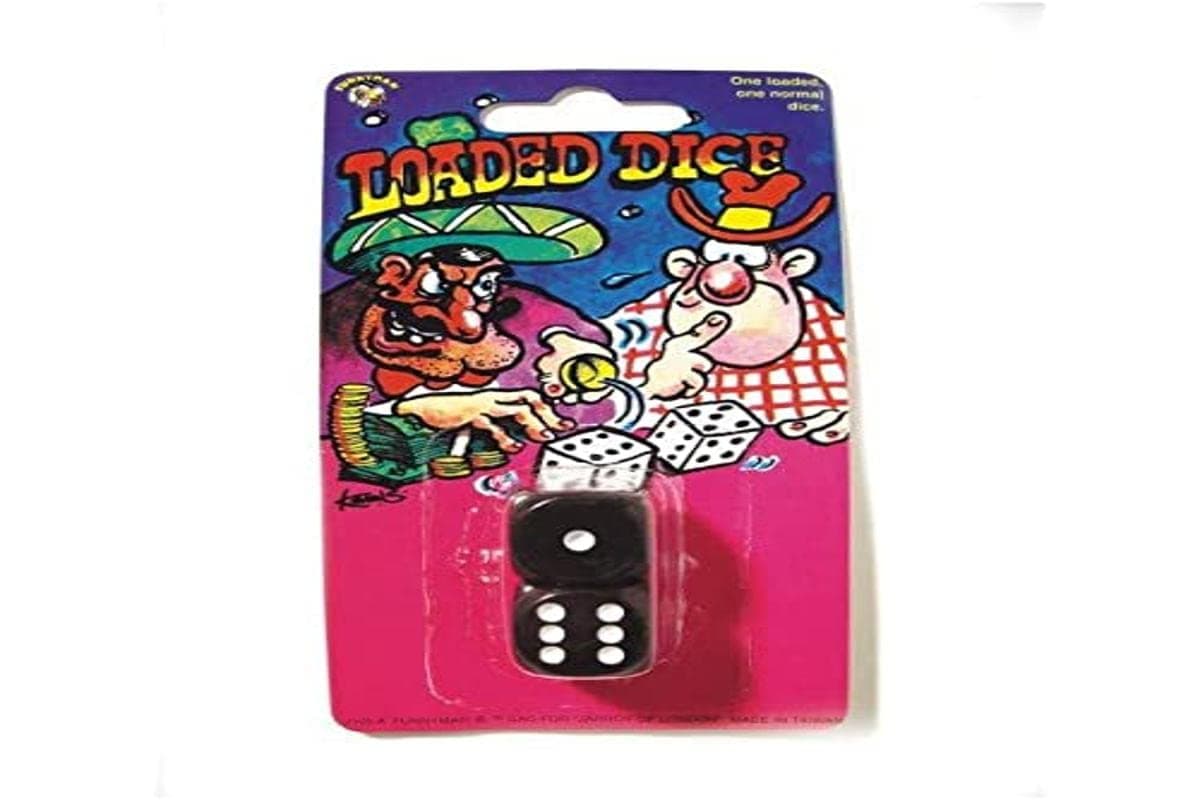 Party Pro Novelty Joke Gag Trick Loaded Dice Pack of 2 for Bag Filler