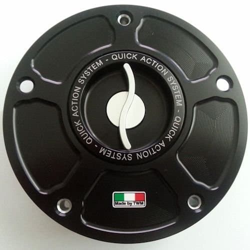 TWM Quick Action CNC Billet Fuel Gas Cap with Silver Handle fits Honda CBR 600 900 1000 RR F HORNET CB R VTR