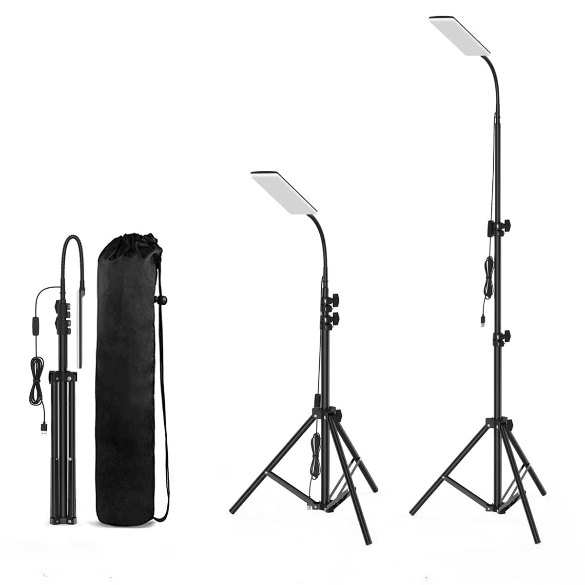 LED Camping Light, Portable Outdoor Light with Telescopic Tripod, Powered by USB Port, Multiple Usage Outdoor Lamp for Garden, Patio, Camp, Tent, Fishing and Emergency Car Repair