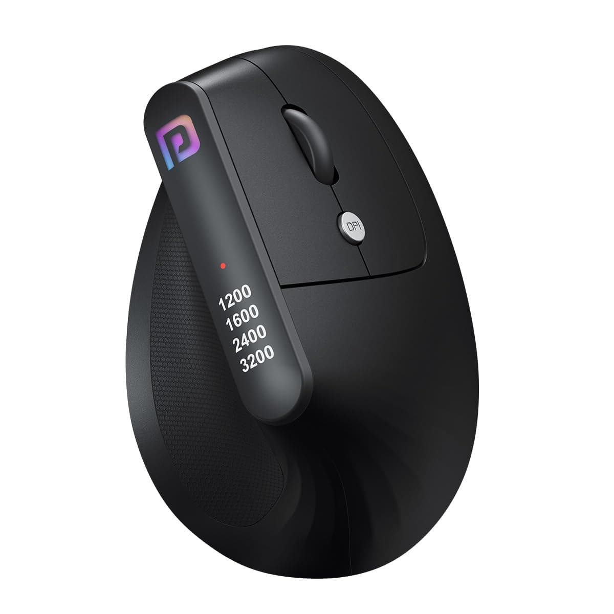 Portronics Toad Ergo Vertical Advanced Wireless Ergonomic Mouse 2.4Ghz, 6D Button, Wrist Support, Adjustable DPI Upto 3200, Supports Hand Posture(Black)