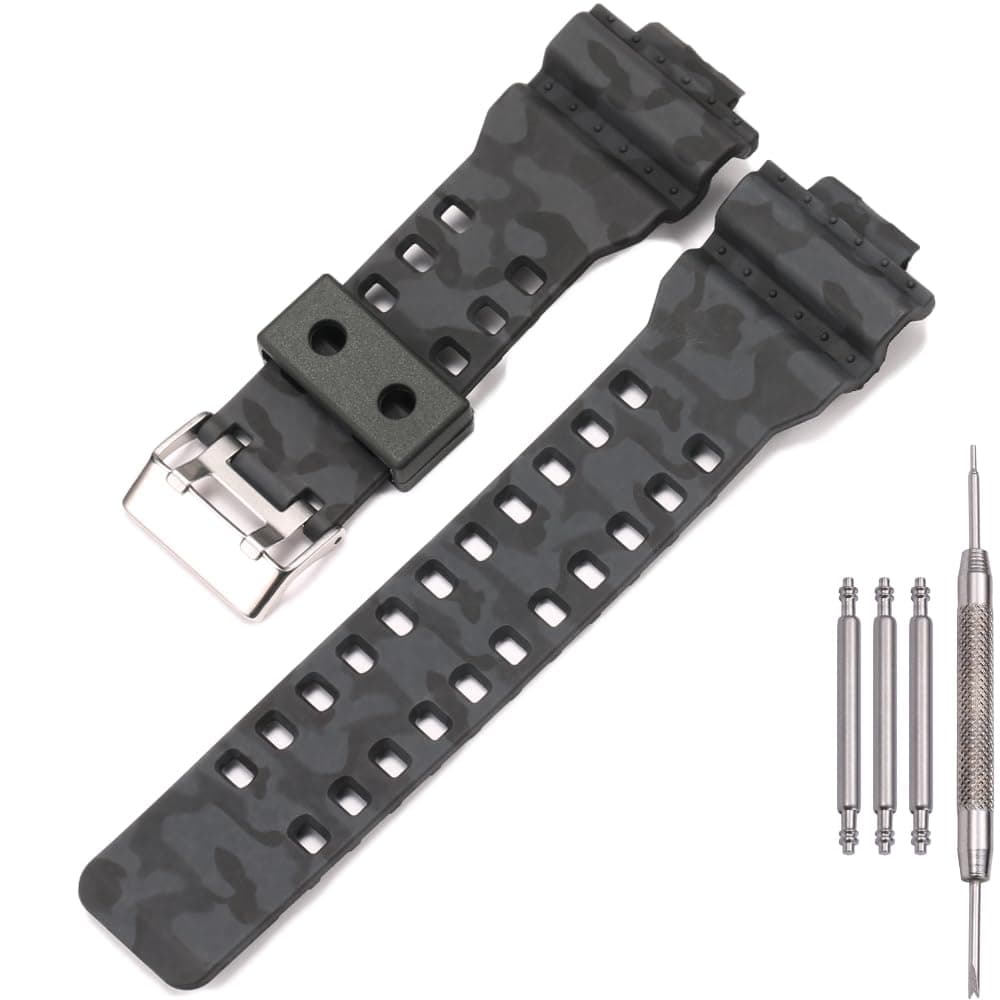Resin Strap Compatible with Casio GA-100 GA-110 GD-120 GLS-100 G-8900 Men's Replacement Watch Band