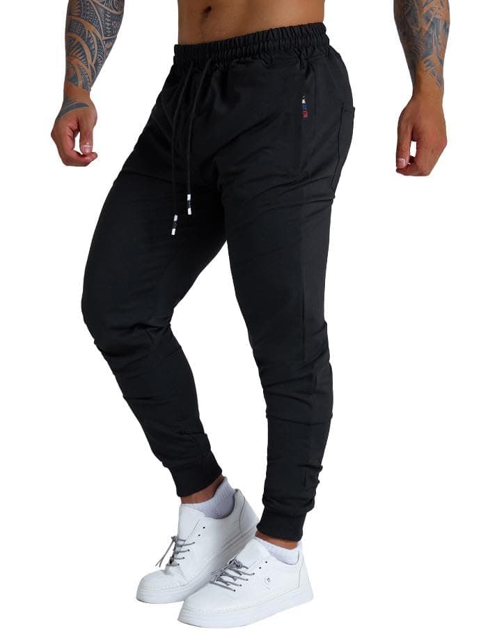 Mens Active Athletic Workout Jogger Sweatpants for Men with Zipper Pocket and Drawstring Size S-2XL