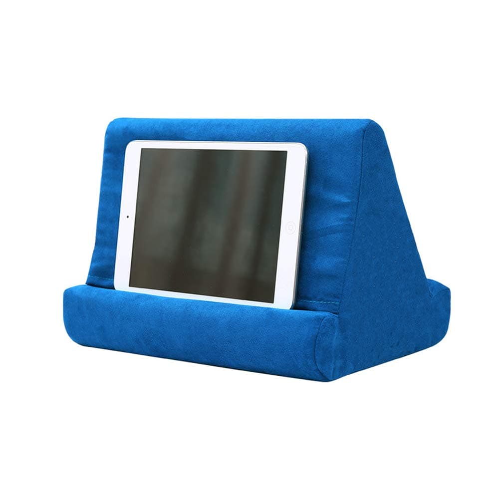 New Compressible Tablet Stand Pillow Holder Multi Angle Soft Cushion Pillow Stand for iPad Tablet Book and E-Reader (Little Blue)