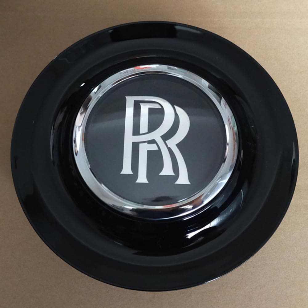 4Pcs Car Hub Centre Caps for Rolls-Royce Car Wheel Center Cover Aluminum Tire Rims Emblem Cover Auto Tyre Decoration Badge Accessories,Black Style