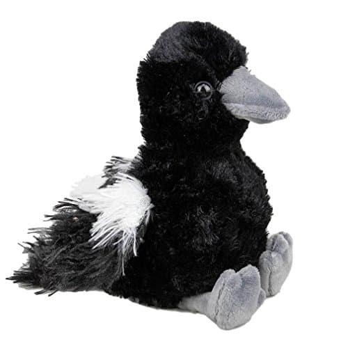 Minkplush Magpie Bird Soft Plush Toy Small Eddie - Black