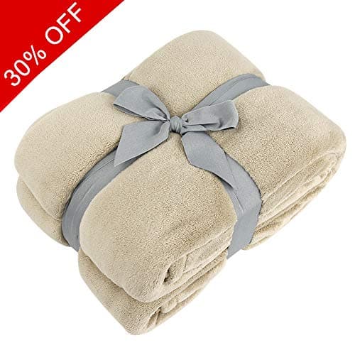 Somewell Fleece Blanket Soft, Collection Ultra Velvet Plush Solid Blankets, Decorative Bed Blanket-300GSM(Warm/Cozy/Fluffy), Lightweight and Easy Care, Couch Blanket The Best Gift-Queen,Light Brown