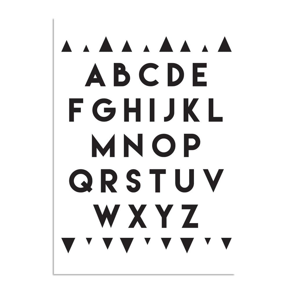 DesignClaud ABC Nursery Poster-Alphabet-Black and white-A4 size, Paper, 29.7 x 21 x 0.1 cm