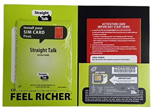 Straight Talk Sim Card (standard size) and Activation Instructions Card for AT&T & Unlocked GSM Phones