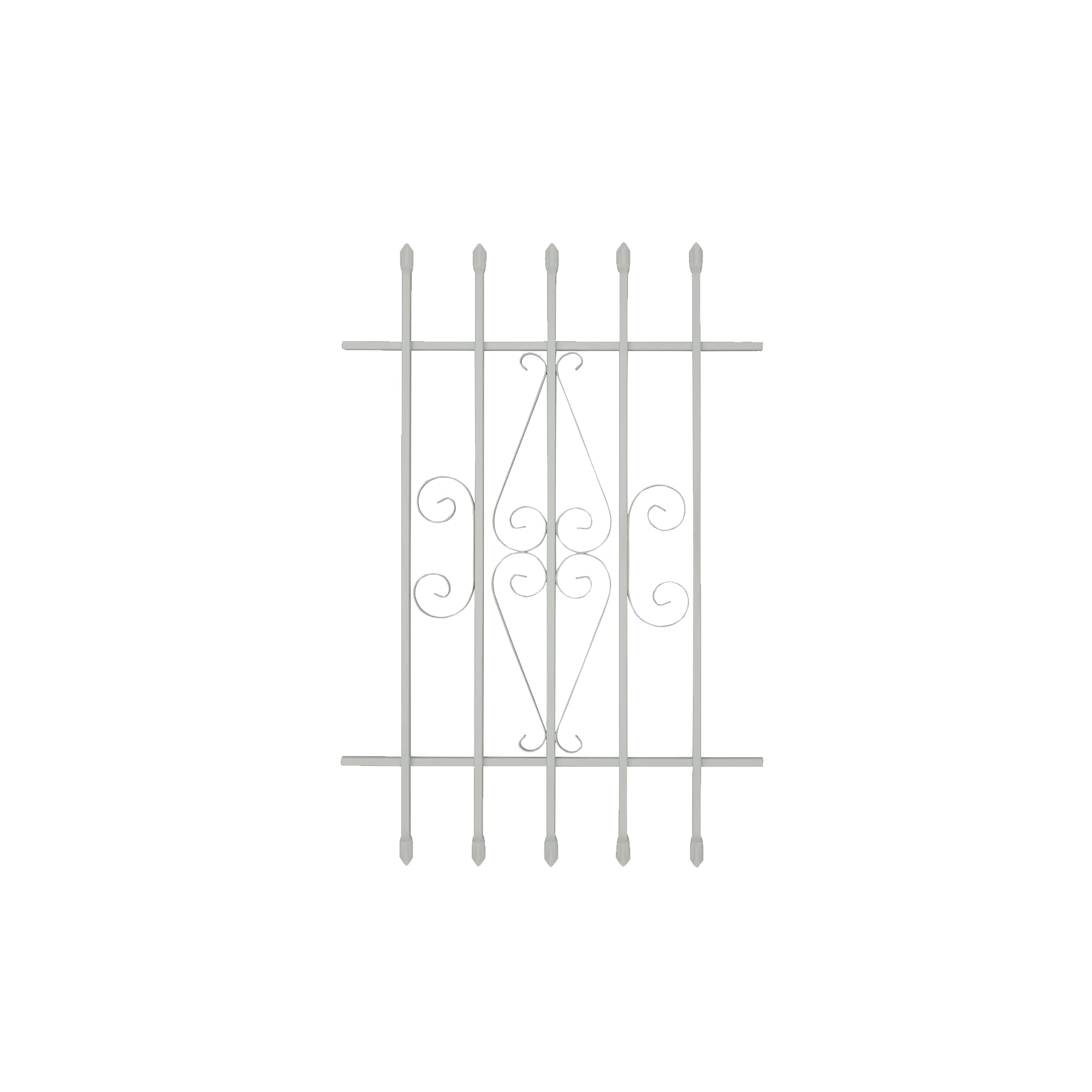 Grisham Spear Point Heavy-Duty Window Bars (White, 24"X36") Window Safety Guards for Childen, Outdoor Prevent Burglary Window Security Bars