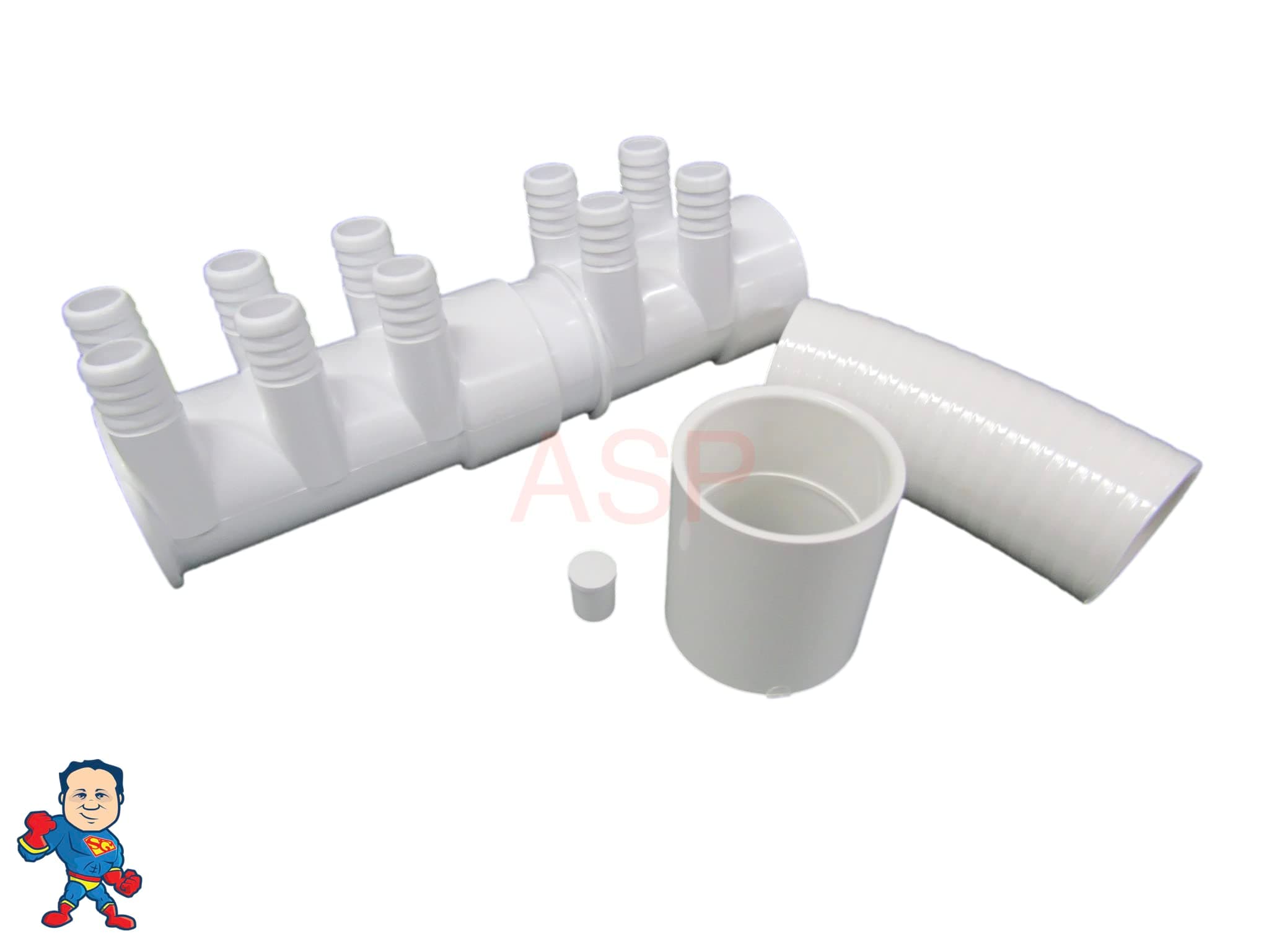 Manifold Hot Tub Spa 2" spg x Dead End x (10) 3/4" Coupler Base Kit Video How to