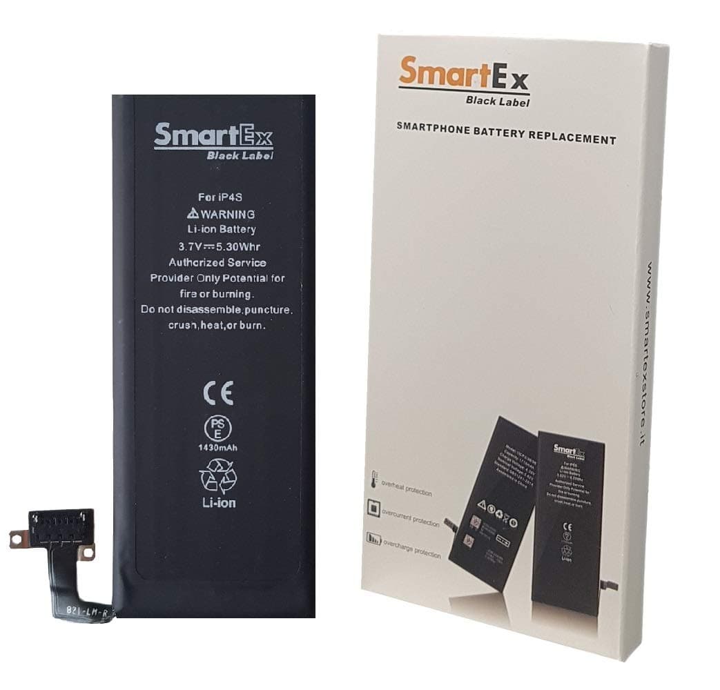 Smartex® Black Label Battery compatible with iPhone 4S - 1430 mAh | 2 Years Guarantee