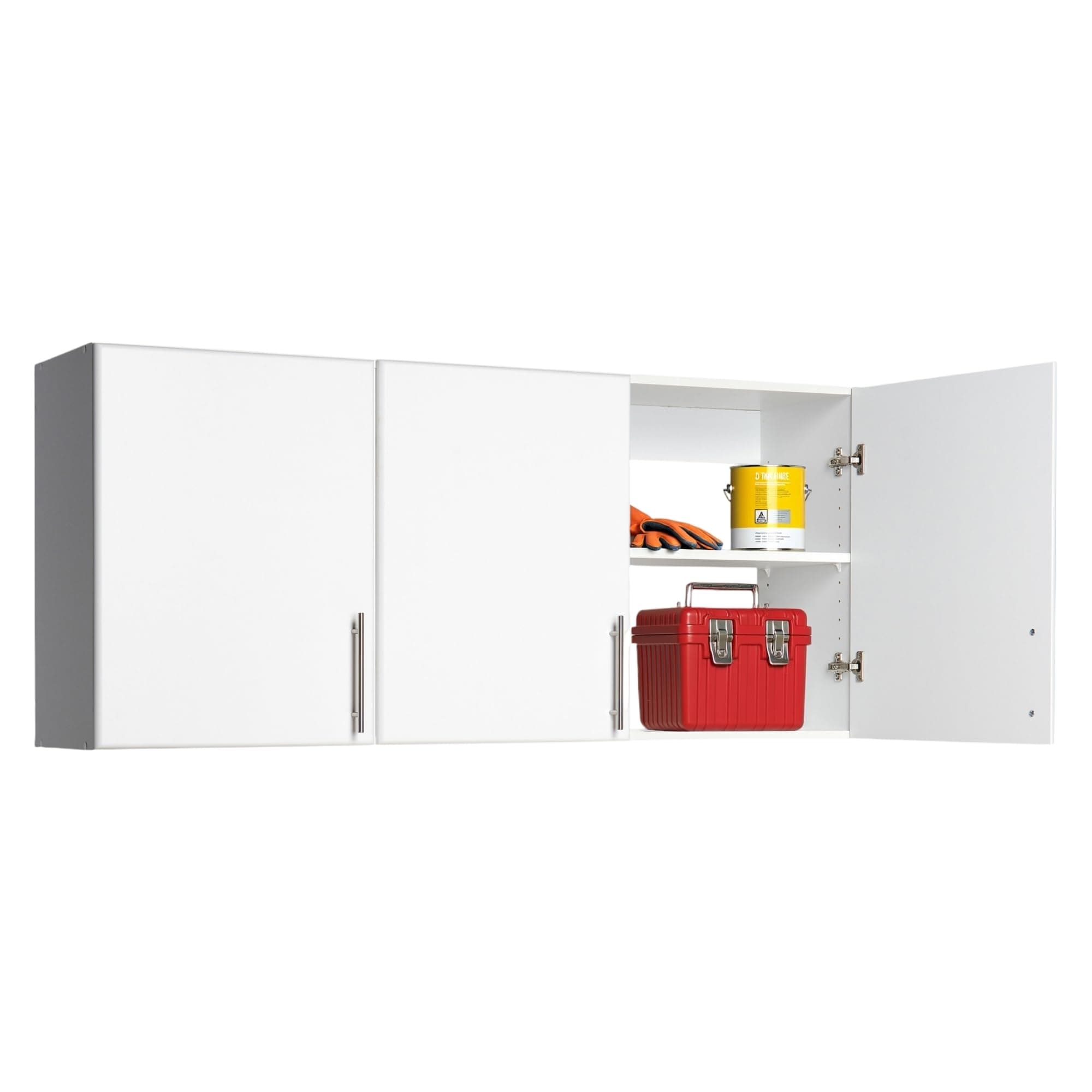 Elite 54" Wall Cabinet, White Storage Cabinet with 2 Adjustable Shelves, Storage for Pantry, Kitchen and Bathroom 12" D x 54" W x 24" H