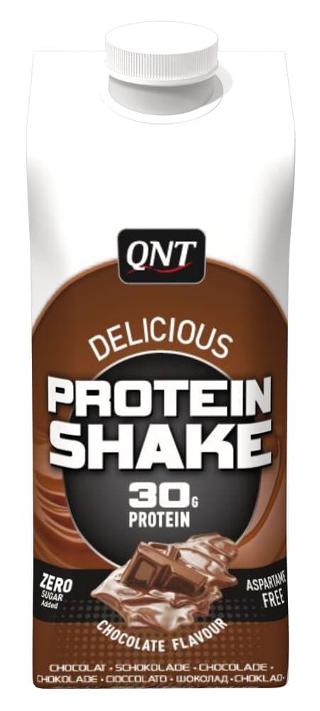 QNT Delicious Protein Shake 330 ml Chocolate Ready-to-Drink Growth and Recovery Shakes - 12 x Cartons