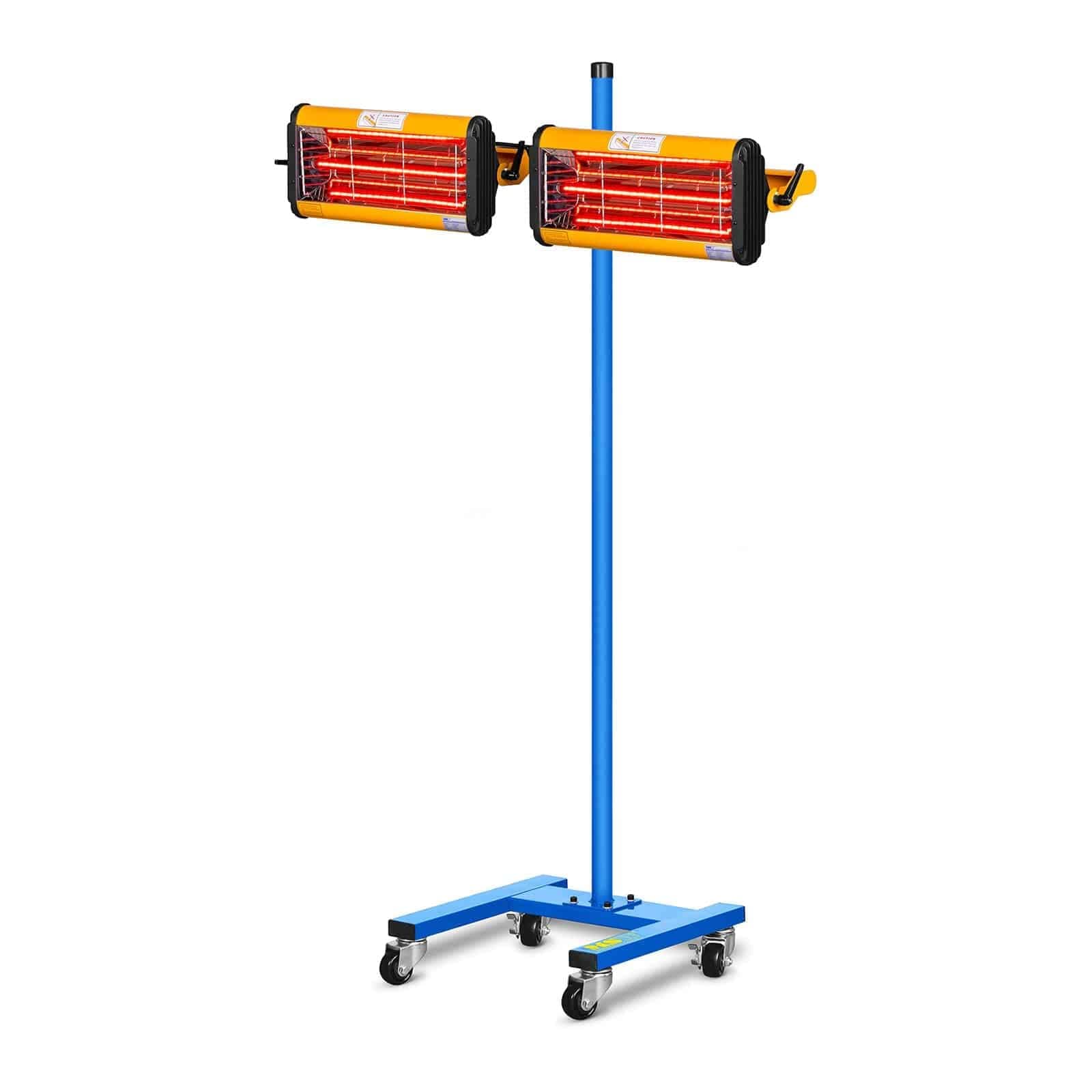 MSW IR-DRYER2000.2 Infrared Paint Dryer Drying Lamp (2200 W, 2 Lamps, 40–100 °C, Drying Surface 800 x 800 mm, Max. Height 213,5 cm, Timer 1–60 min)