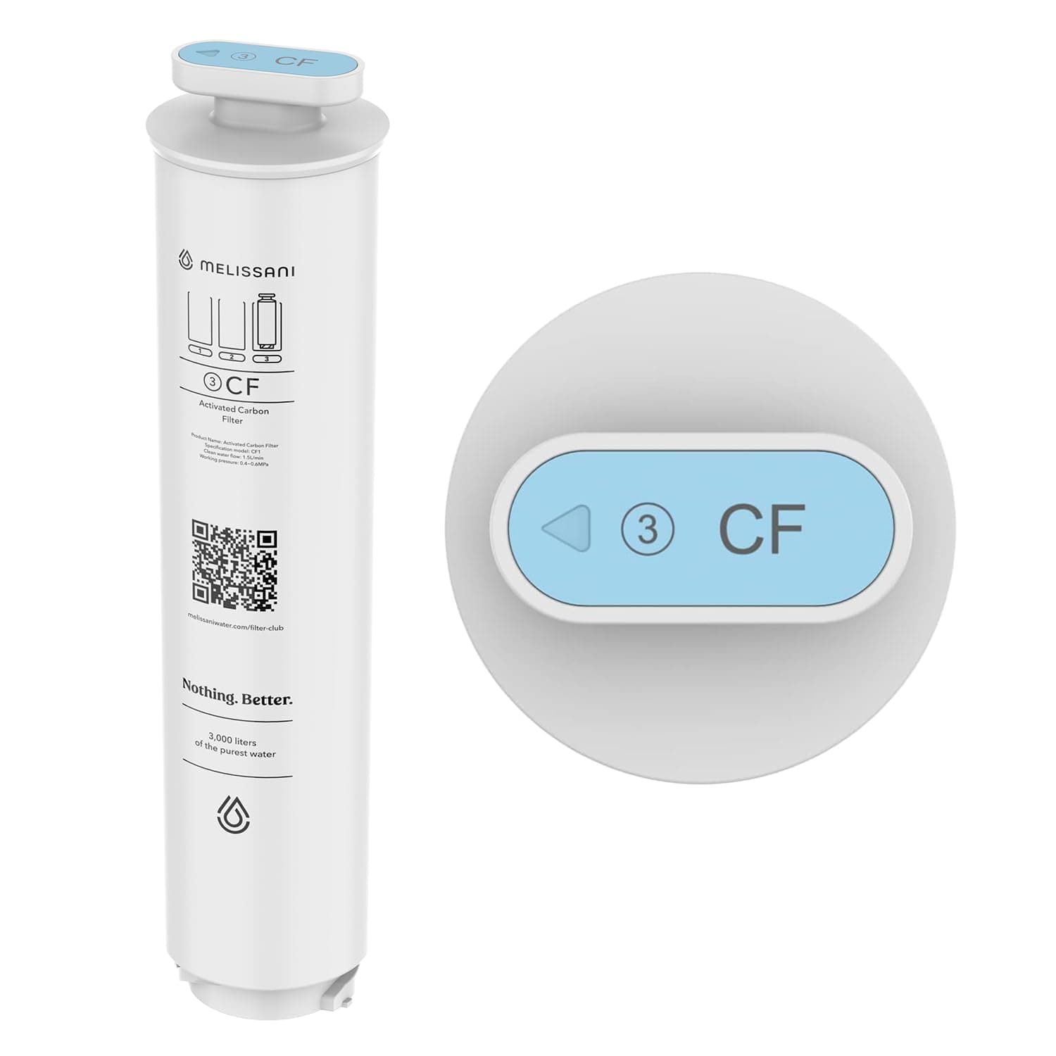 Melissani Replacement Filters for Countertop Reverse Osmosis Machine – Advanced 5-Stage Purification, Easy Installation, Long-Lasting Filtration Performance (Activated Carbon Filter)