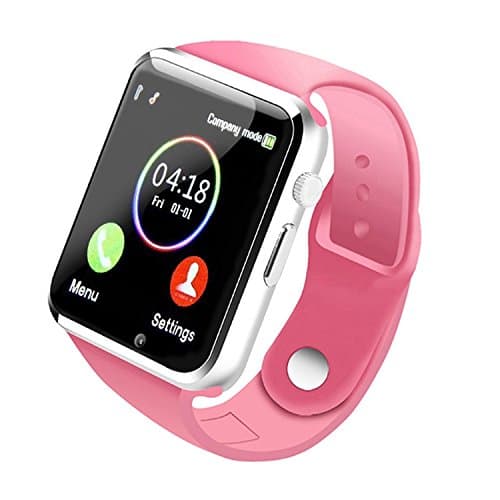 Bluetooth Smart Watch - WJPILIS Touch Screen Smartwatch Smart Wrist Watch Fitness Tracker with SIM TF Card Slot Camera Pedometer for Samsung LG iPhone Kids Women Men (Pink1)