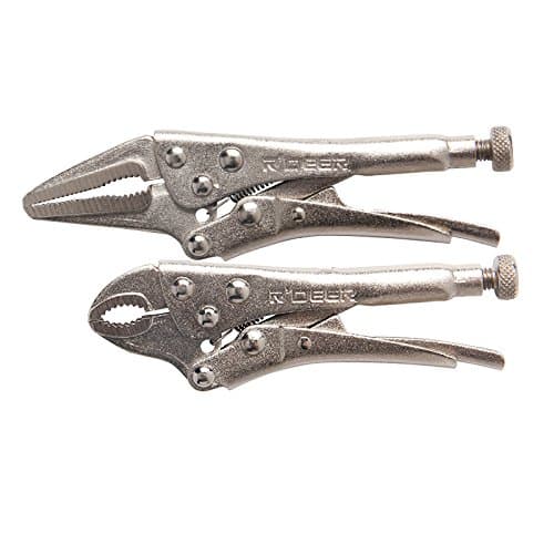RDEER 2Pcs Set Mini Locking Pliers 5''/125Mm Long Nose And Gourd Mouth Pliers Multifunction Durable Hand Tools