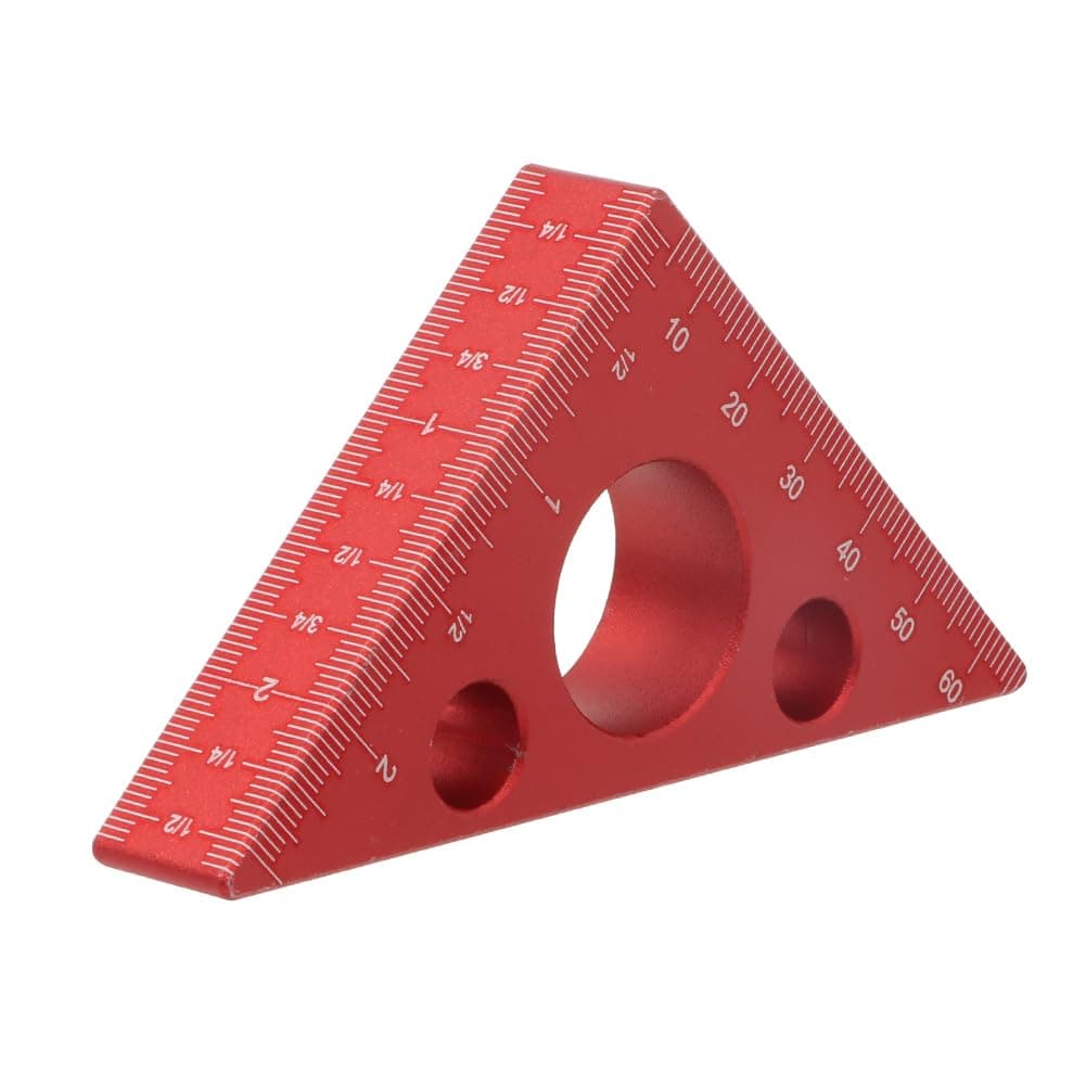 Aluminum 45/90 Degree Layout Thickened Triangle Ruler,Imperial and Metric Scales Isosceles Right Triangular high-Precision Measuring Ruler,Square Measuring Tool for Woodworking,MG-045R