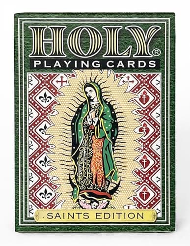 Saints Edition - Catholic Religious Poker Deck with 55 Cards, QR Saint Bios, Holy Spirit Wilds - Faith Family Game & Gift