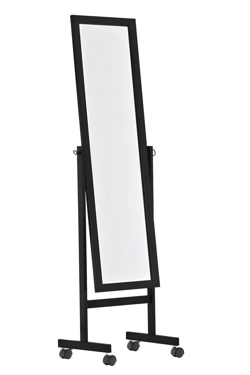 CLP Free Standing Mirror YOLANDA with wheels, size: 150 x 45 cm, choice of colours black
