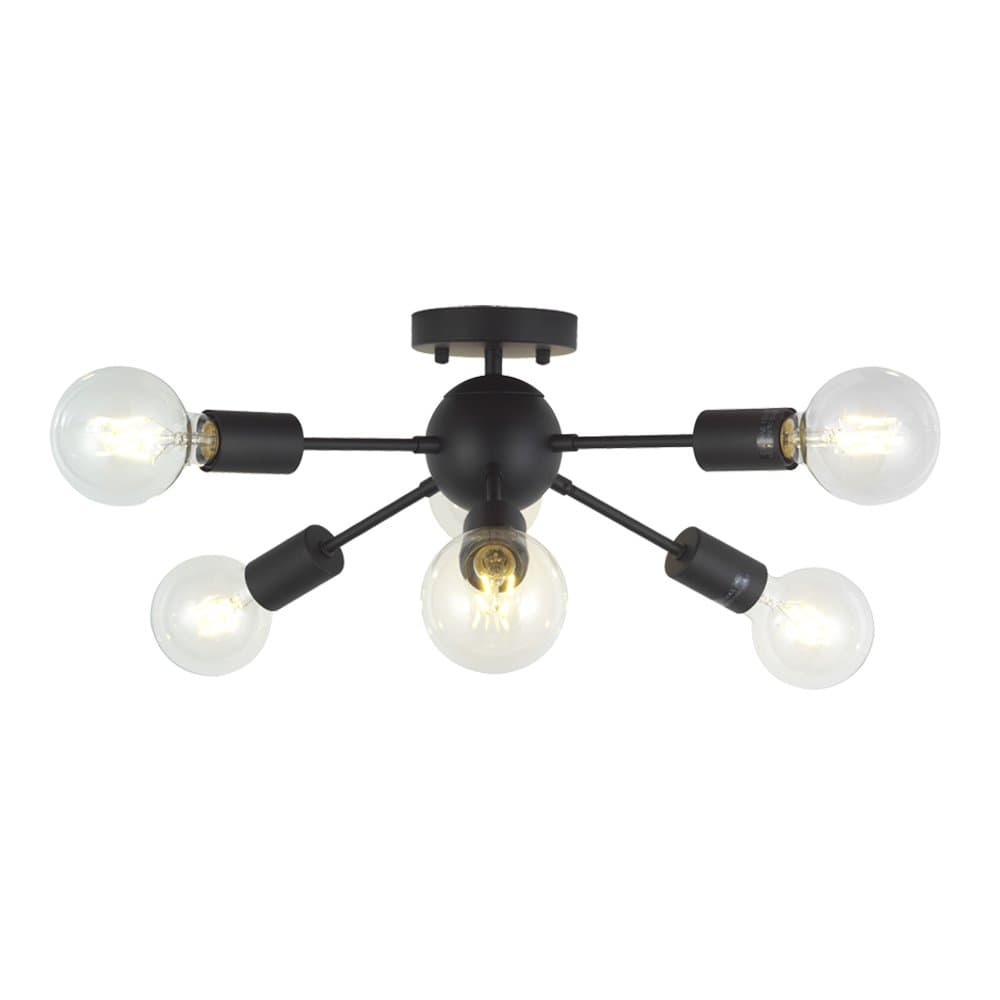 Sputnik Chandelier Lighting 6 Lights Black Modern Ceiling Light Industrial Mid Century Pendant Lighting by TUDOLIGHT