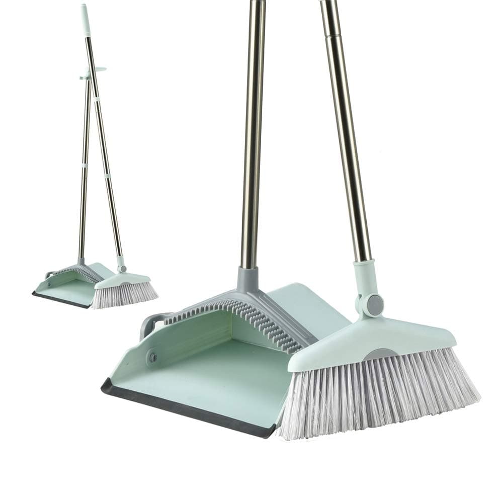 Dustpan Broom Set Broom Dustpan Long Handle Broom Combo with Long Handle For Home Kitchen Room Office Lobby Floor Use Upright Stand up Sweep Set