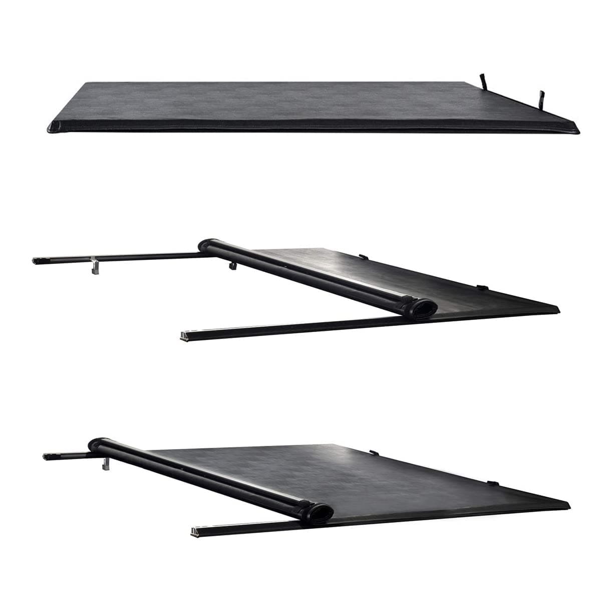 5.7ft(67.4") Waterproof Clamp On Top Mount Style Truck Bed Cover for 19-24 Ram 1500,Soft Roll Up Truck Bed Tonneau Cover W/Lock for Ram 1500 2019-2024 Short Bed,Keep Bed Dry,Easy to Install