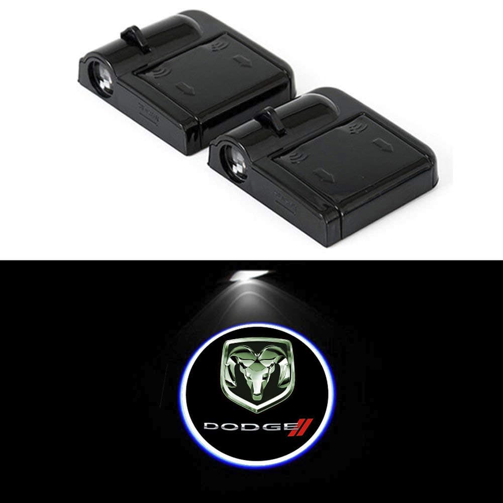 PATRICON 2-Pack Wireless Car Door Led Welcome Light Projector for Dodge Accessory, No Drill Type Logo Light Ghost Shadow Light Lamp (Size 3)