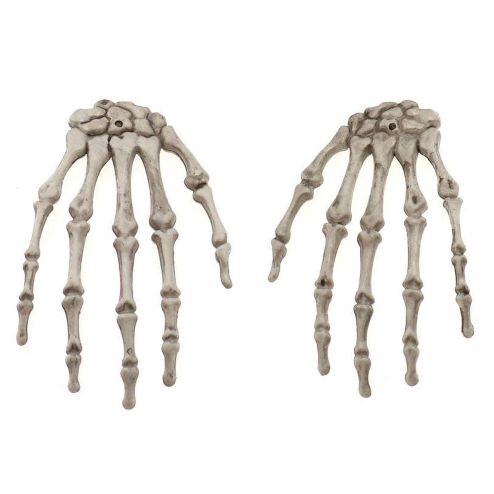 Inxens Severed Halloween Skeleton Hand Realistic Life Size Plastic Human Hand for Halloween Decorations, Set of 2