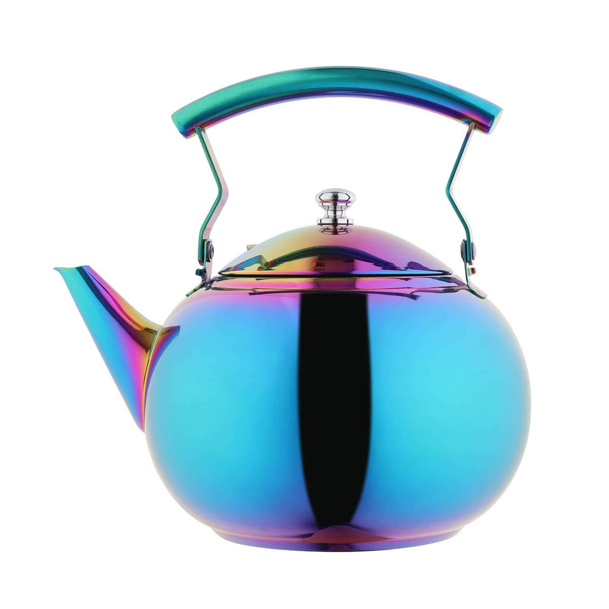 Tea Kettle with Infuser Loose Leaf Rainbow Teapot 2 Liter Tea Coffee Pot Stainless Steel Strainer Colorful Teakettle for Stovetop Induction Stove Top Boiling Water Camping 2 Quart / 68 Ounce