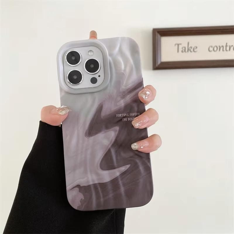 COVERLY for iPhone 14 3D Luxury Rainbow Shade Wavy Phone Case,Premium Texture Trendy Retro Cute Multi Color Artistic Cool Design -Aesthetic Pastel Shades Love Heart Princess Cover for Apple iPhone 14