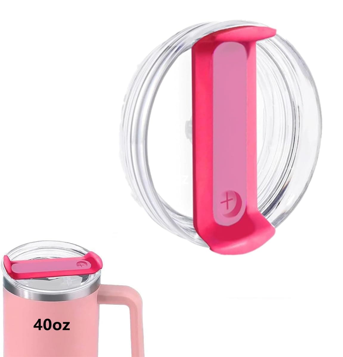 Replacement 40 oz Tumbler Lid Compatible with Stanley Cup, Dustproof Spill Proof Splash Resistant Tumbler Covers Fit for Stanley Tumbler and More Coffee Mugs,Pack of 1 (Hot pink)