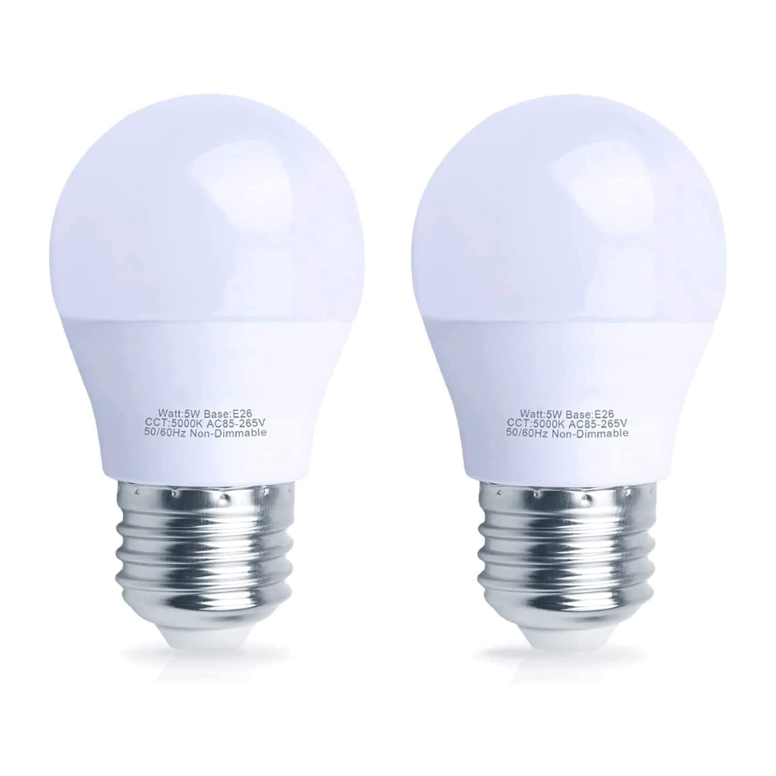 Unfusne LED Refrigerator Light Bulb 4W 40Watt Equivalent, Waterproof Freezer LED Light Bulb IP54, 120V E26 Daylight White 5000K 400 Lumen, Energy Saving A15 Appliance Fridge Bulbs