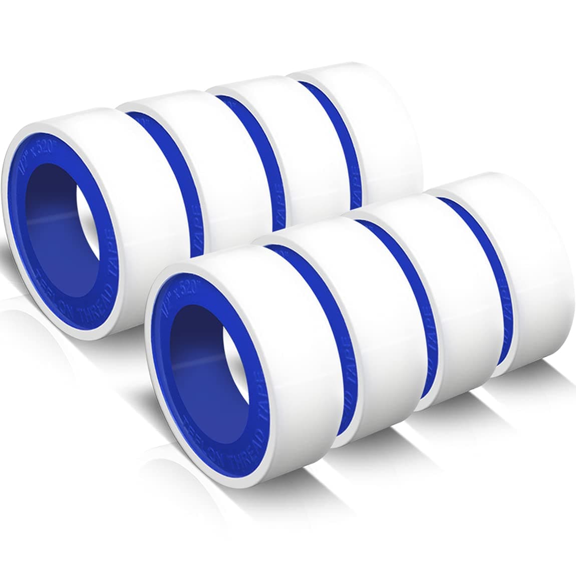 8 Rolls 1/2 Inch(W) X 520 Inches(L) Teflon Tape,for Plumbers Tape,Plumbing Tape,PTFE Tape,Thread Tape,Plumber Tape for Shower Head,Pipe Sealing,Thread Seal,White