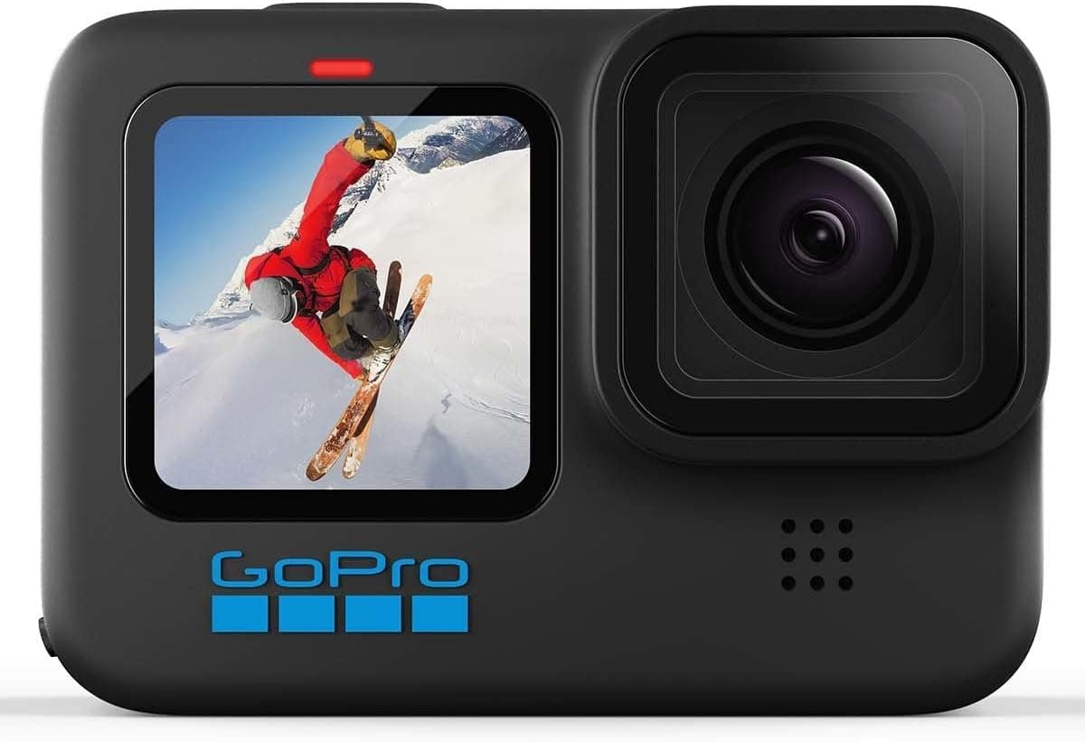 GoPro Camera HERO10 Black - Waterproof Action with Front LCD and Touch Rear Screens, 5.3K60 Ultra HD Video, 23MP Photos, 1080p Live Streaming, Webcam, Stabilization