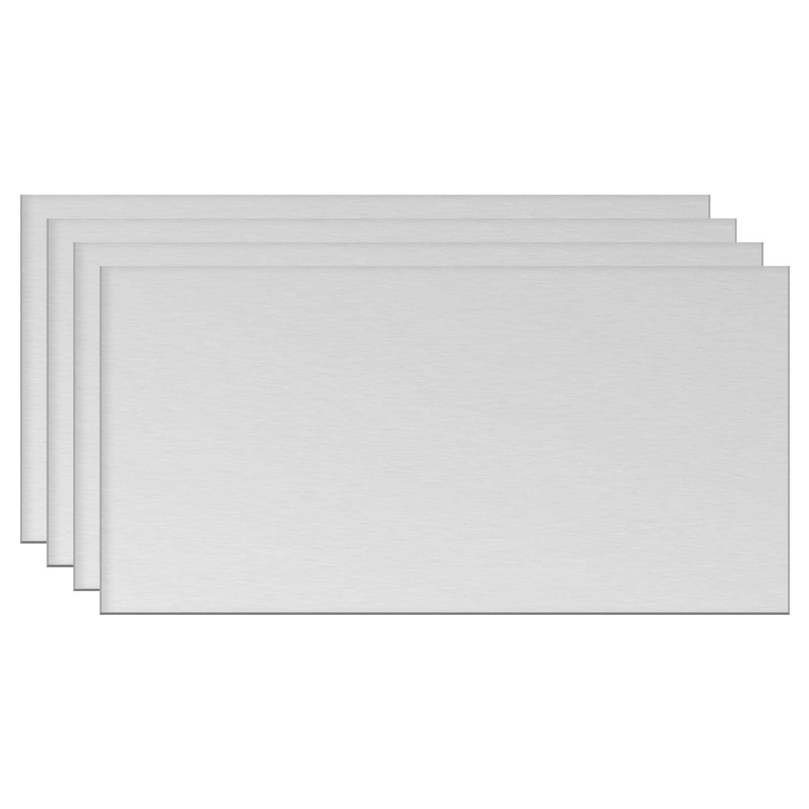 sourcing map Aluminum Sheet, 4 Pcs 300mm x 150mm x 0.5mm Thickness Square 5052 Aluminum Plate for Industrial, Silver Tone