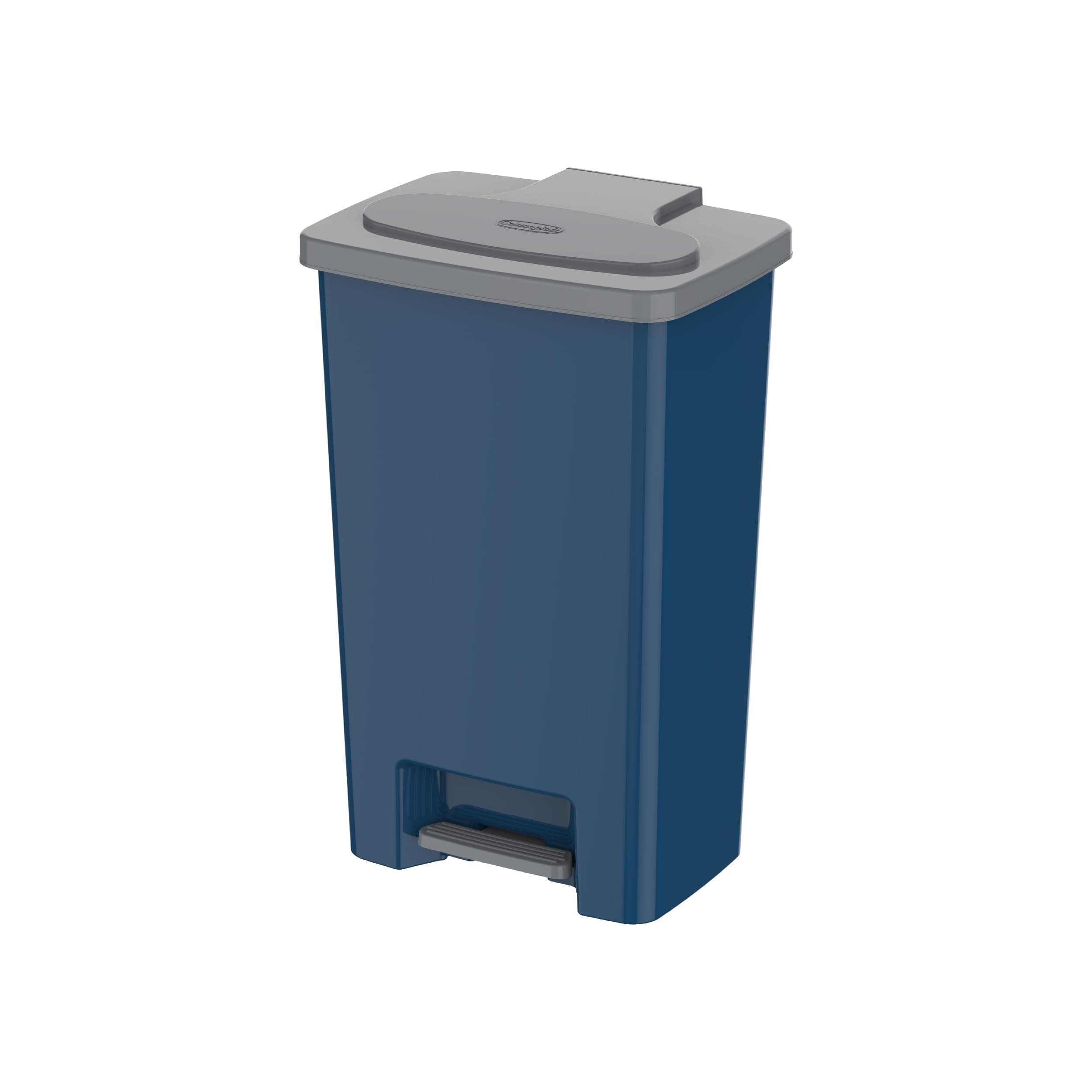 Cosmoplast Step-On Waste Bin With Pedal, Pearl Blue, 44 Liters, IFHHLA340PB