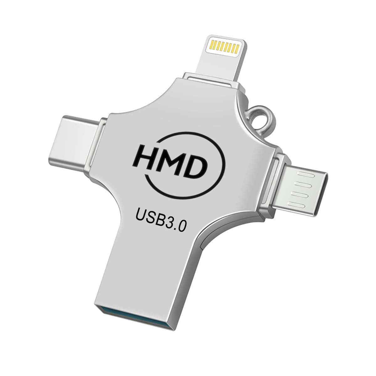HMD 256 GB 4 in 1 Pen Drive with Micro USB, USB A, Type-C for iOS & Android Compatible with iPhone, iPad, Android, PC and More Devices