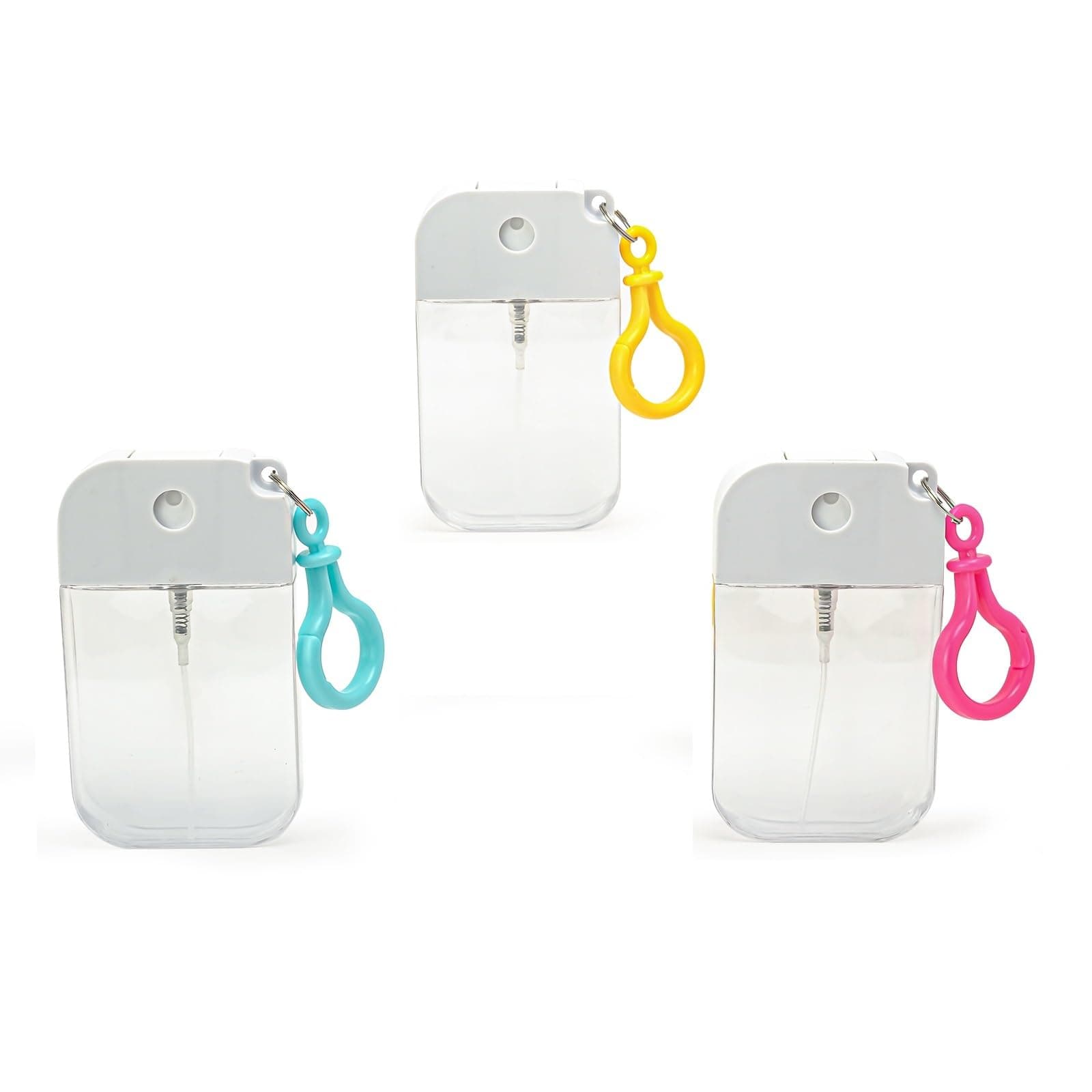 Hand Sanitiser Spray with Clip,Keyring Clip on Spray Bottle,Credit Card Mist Bottles Travel Size Pocket Slim Design 1.69 fl OZ (50ml)