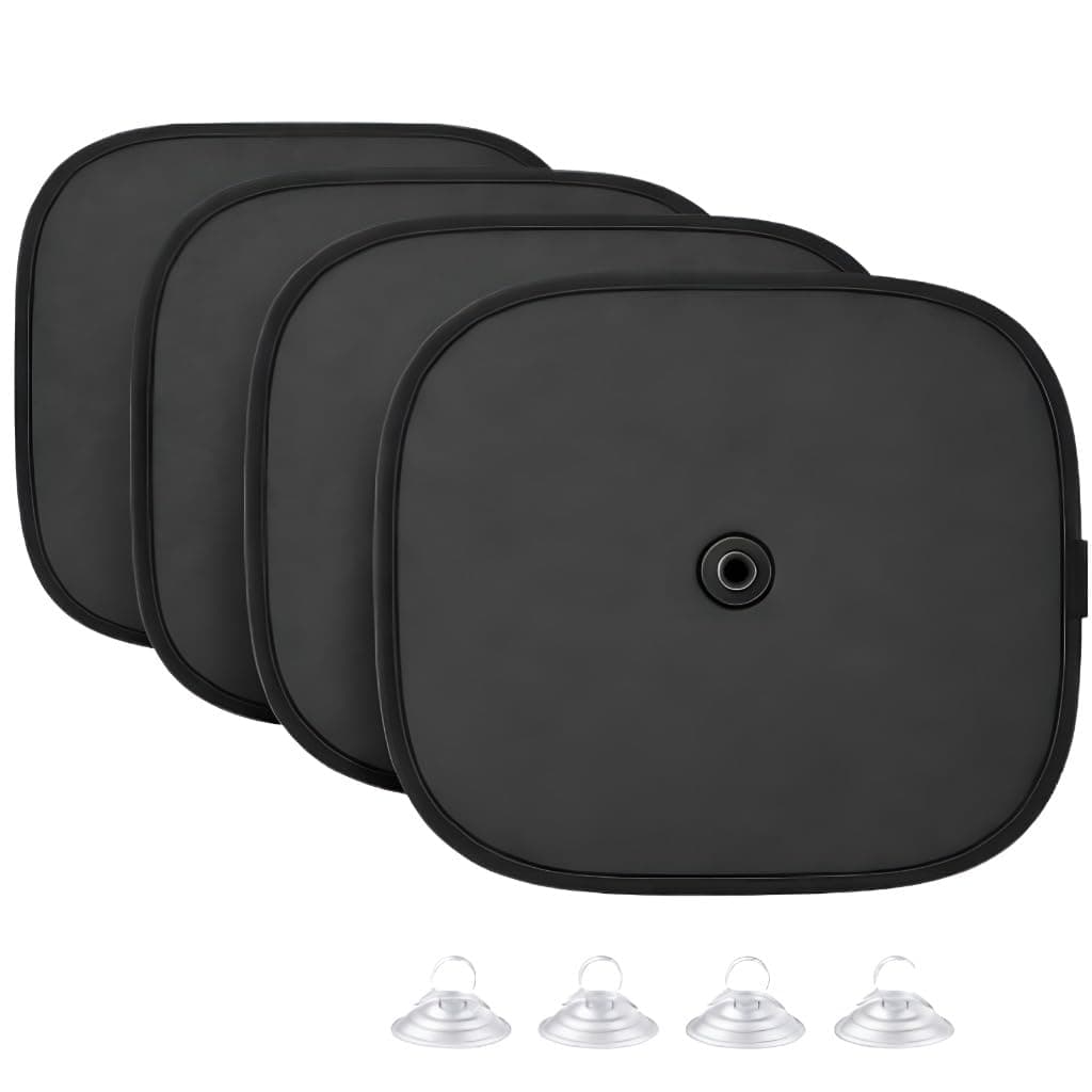 AutokraftZ 𝗨𝗻𝗶𝘃𝗲𝗿𝘀𝗮𝗹 Car Window Sunshade (𝗣𝗔𝗖𝗞 𝗼𝗳 𝟰) - 𝗘𝘅𝘁𝗿𝗮 𝗗𝗮𝗿𝗸 Sun Protection for Heat Reduction Sun Shade with Suction Cups Car Glass Shield & Blinds