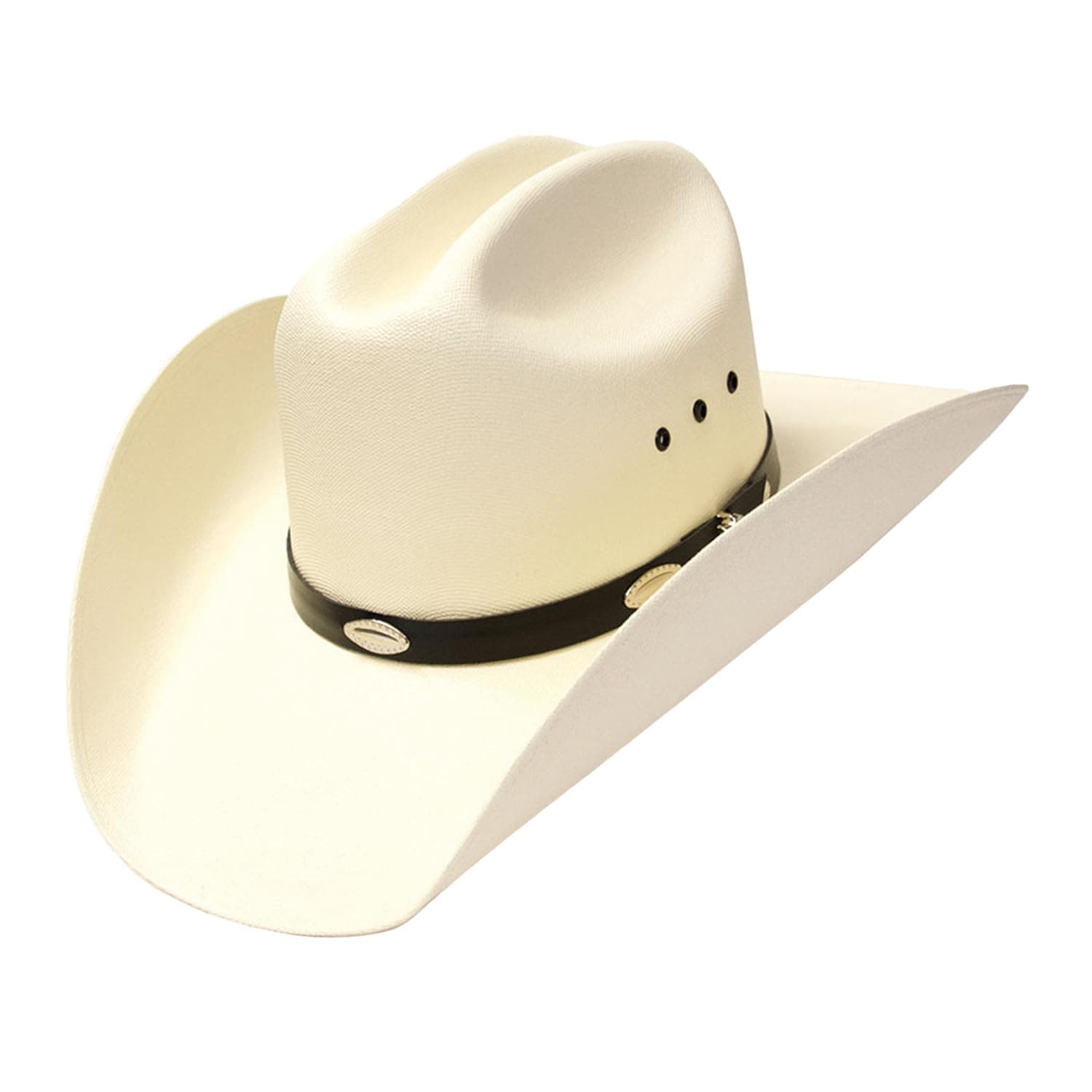 WESTERN EXPRESS Classic Cattleman Straw Cowboy Hat with Silver Conchos