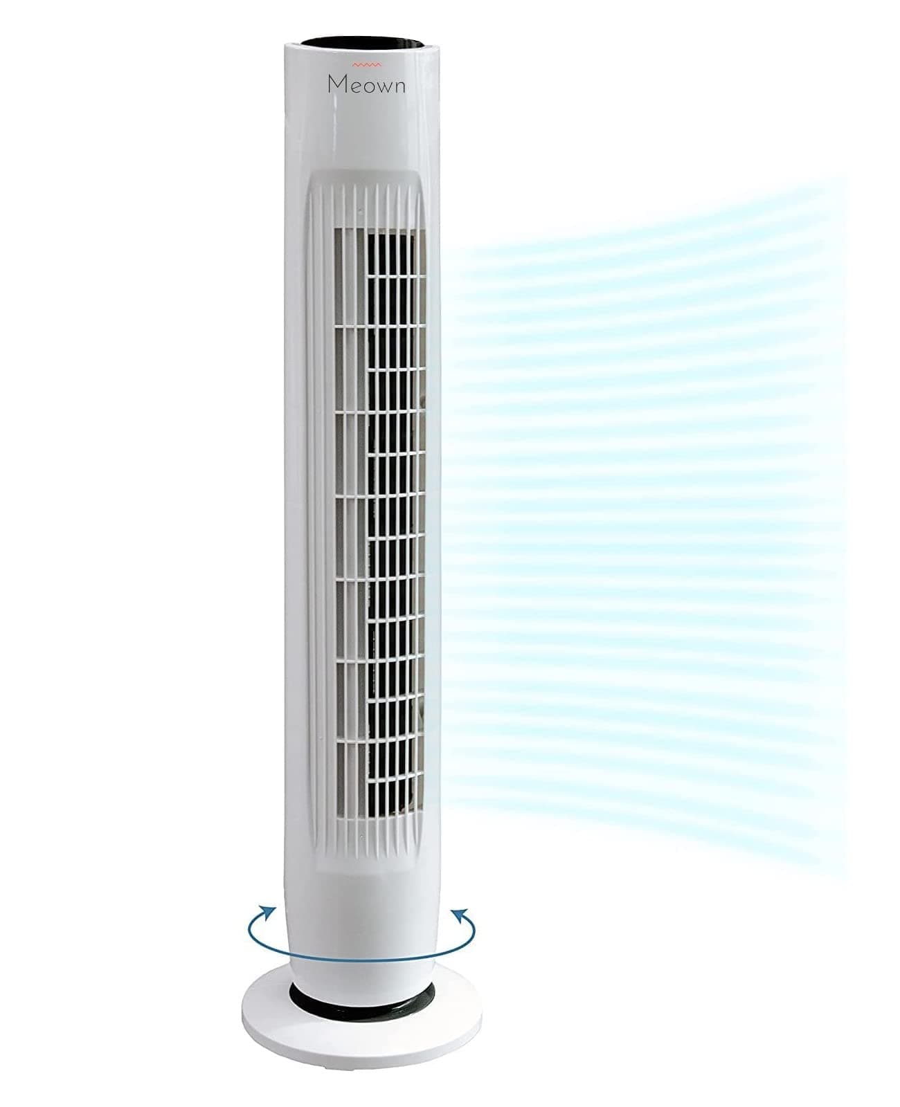 31'' Tower Fan with Remote | Bladeless White Floor Fan | 90° Oscillation | 3 Speeds | 2 Modes | Quiet Cooling | 7-Hour Timer | Ideal for Home & Office