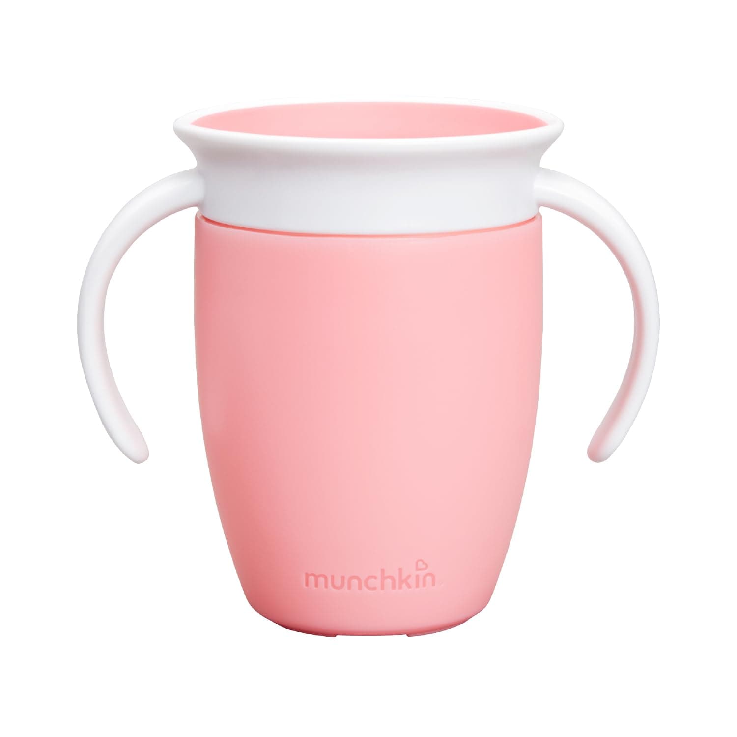 Munchkin 360° Trainer cup, Spill proof and leak proof cup with handle for infant/baby boys and girls, 7oz Capacity, 6 Months and above, PInk